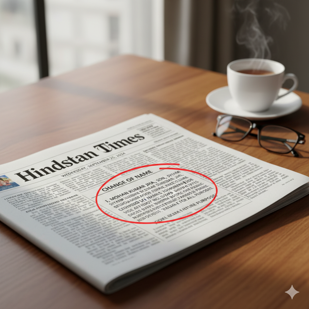 Book a Name Change Ad in Hindustan Times and Hindustan Newspapers