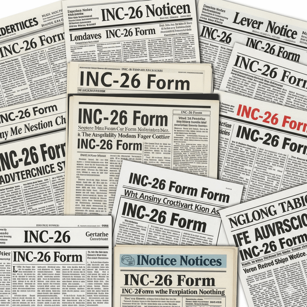Step-by-Step Guide to Publishing INC-26 Form Notice Ads in Newspapers