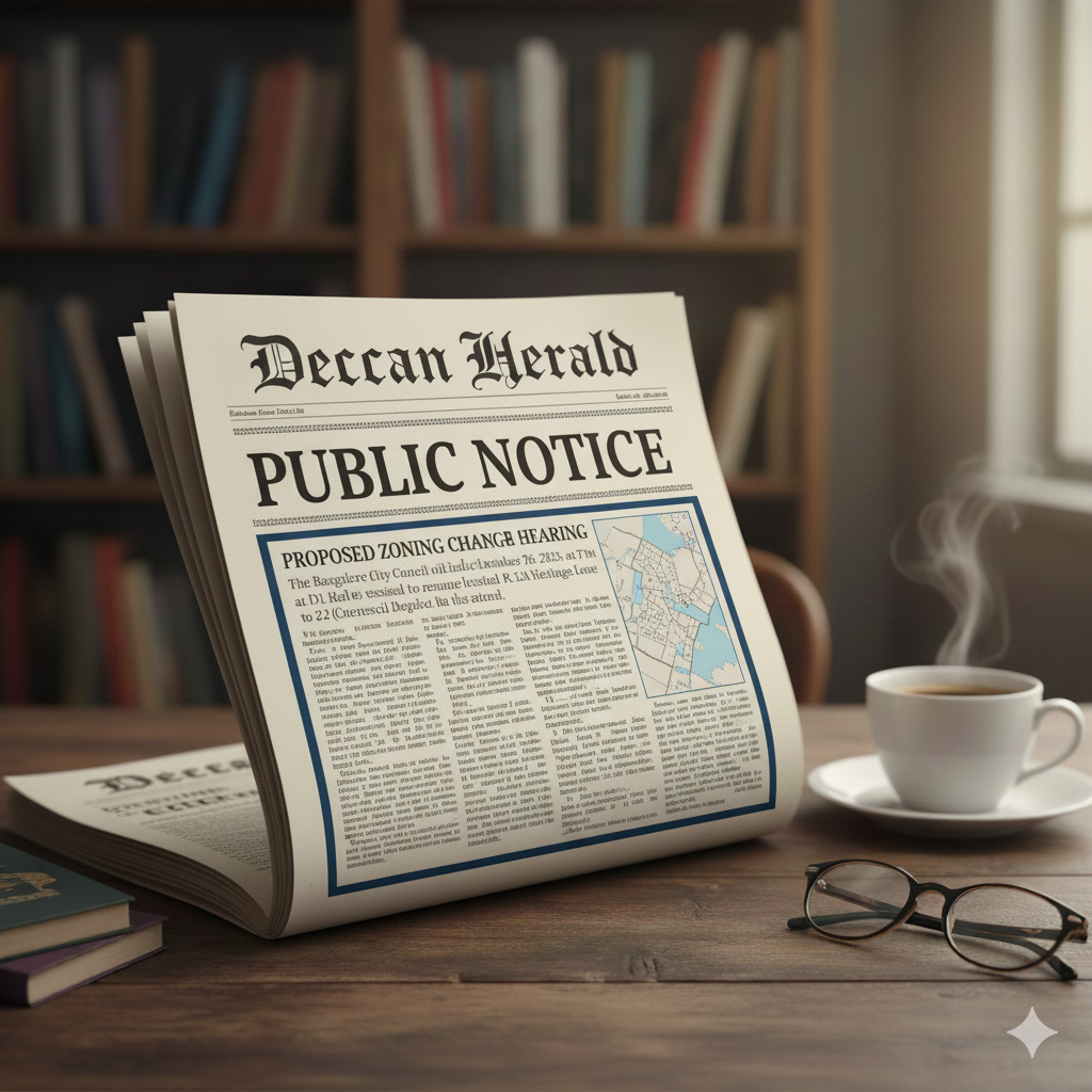 Public Notice Ad in Deccan Herald