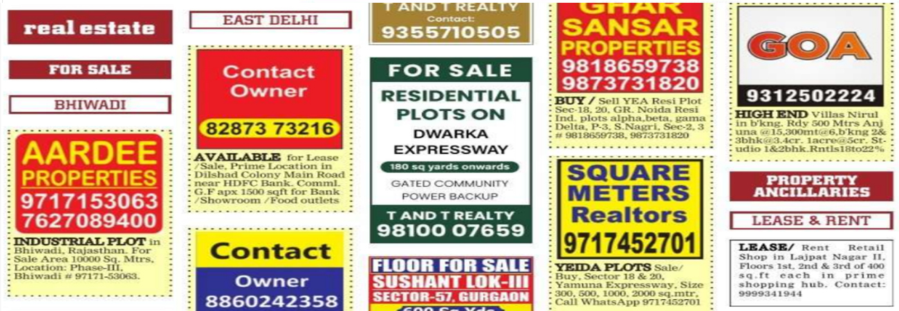 Book Property Ad in Newspaper