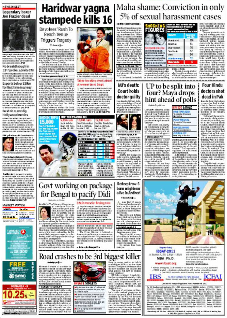 How Many Pages In Times Of India Newspaper